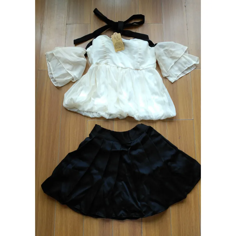 Set váy áo bí cúp ngực size S M mặc Tết cực xinh 748201