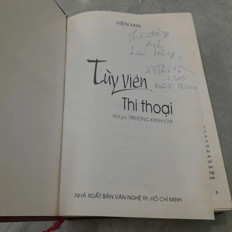 TÙY VIÊN THI THOẠI - TÙY VIÊN 783096
