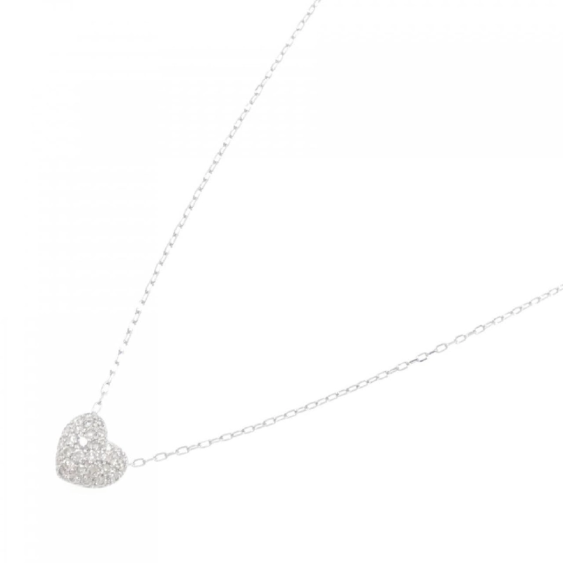 750WG/K18WG Pave Heart Diamond Necklace - Hàng hiệu Authentic 864622