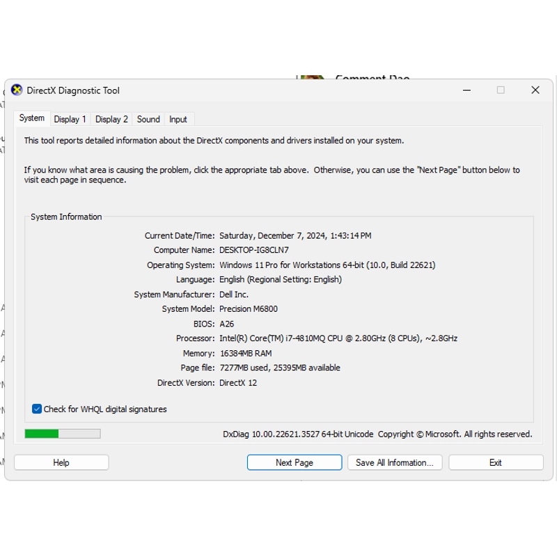 DELL PRECISION M6800 335409