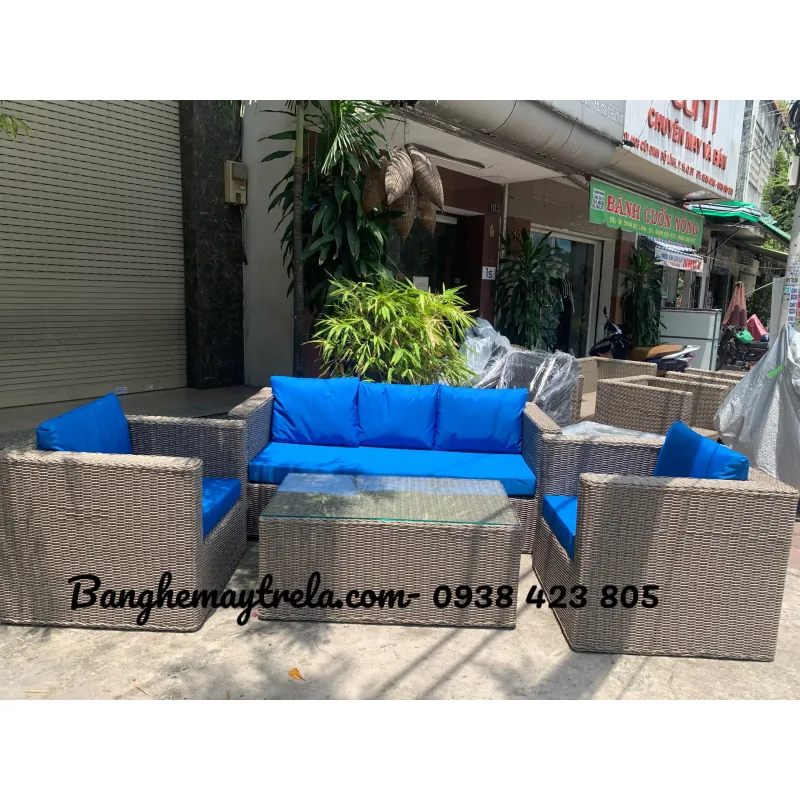 Bàn ghế sofa vuông mây nhựa 726745