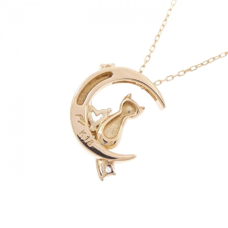 K18PG Mèo_Mặt trăng Dây chuyền đá màu - Hàng hiệu Authentic 861849