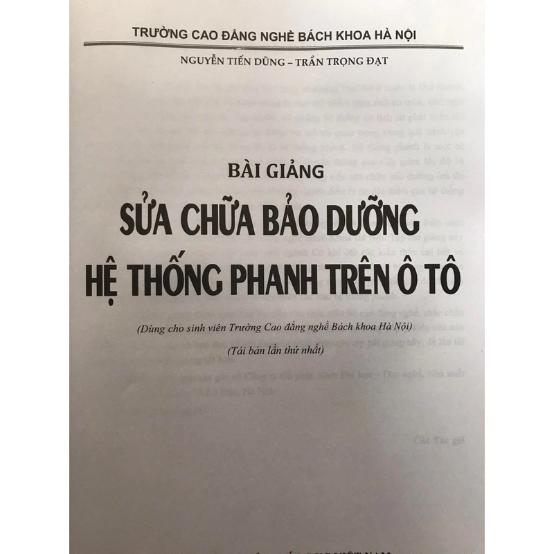 SỬA CHỮA,BẢO DƯỠNG HỆ THỐNG PHANH TRÊN Ô TÔ 471572