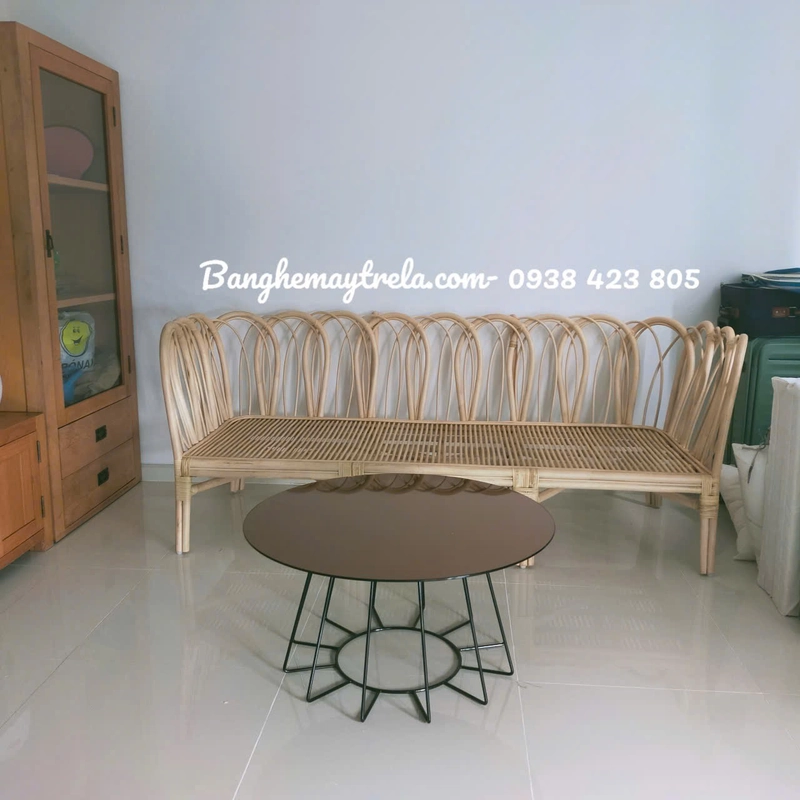 Bàn ghế sofa mây lưng uốn cánh hoa hiện đại 540630