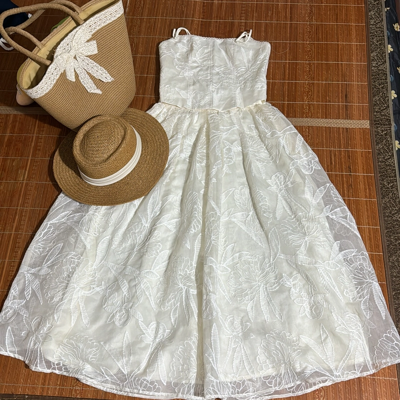 Set áo cúp ngực chân váy rún nhún xoè dài SWEET đi chơi đi biển  478062