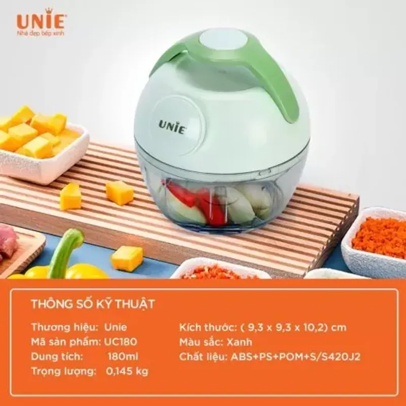 MÁY XAY HÀNH TỎI ỚT MINI UNIE UC180 – Nhanh, Sắc, Dễ Vệ Sinh 727581
