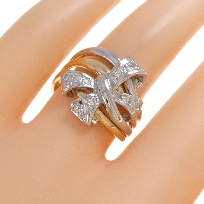 Nhẫn kim cương ruy băng K18YG/PT900 0.19CT 669538