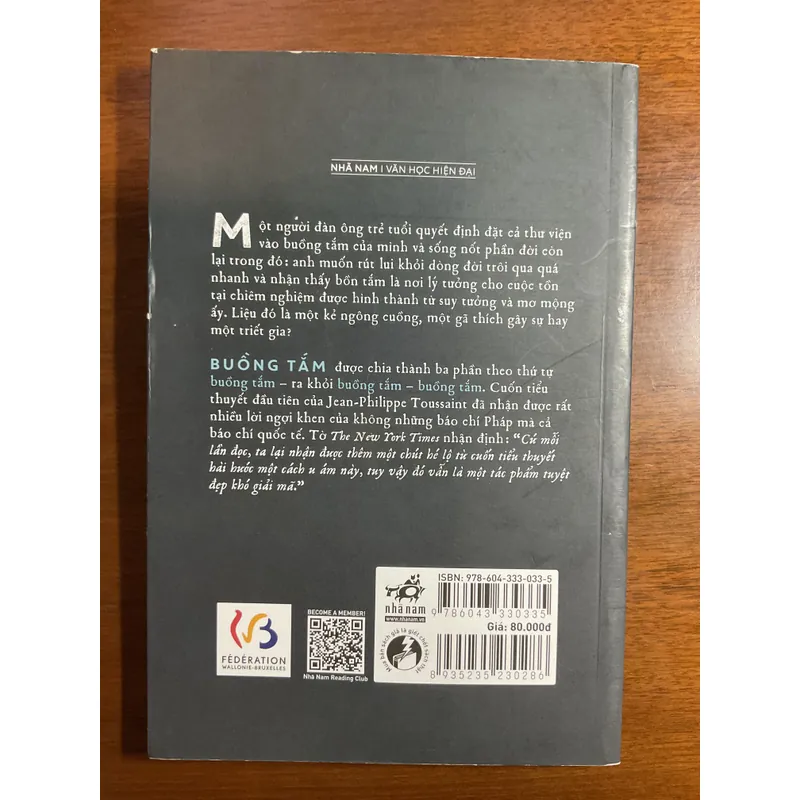 [VĂN HỌC PHÁP] Buồng tắm - Jean-Philippe Toussaint 695807