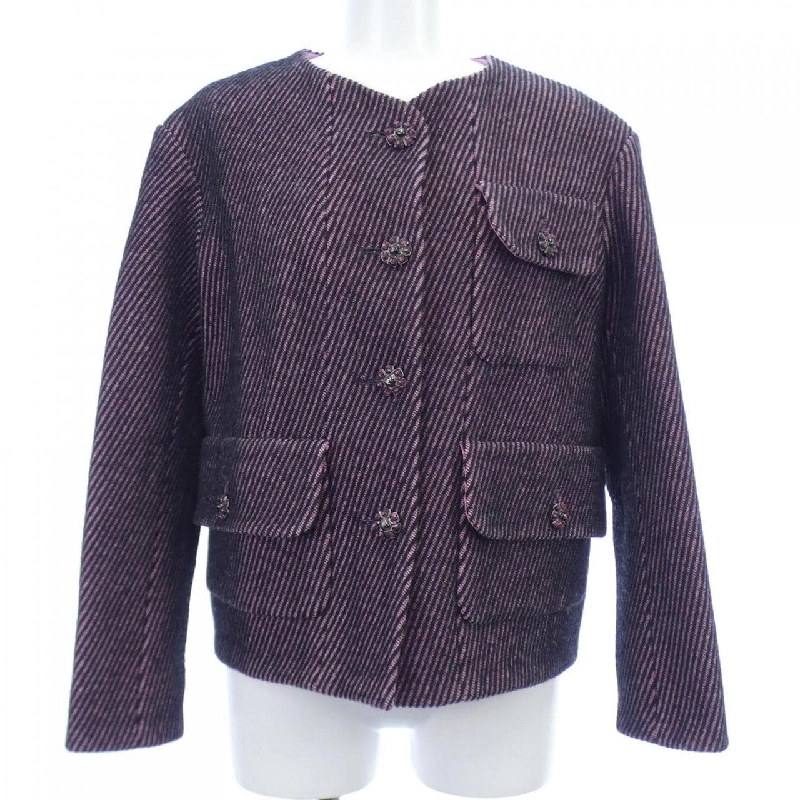 【Mã giảm giá】Áo khoác không cổ CHANEL 637219