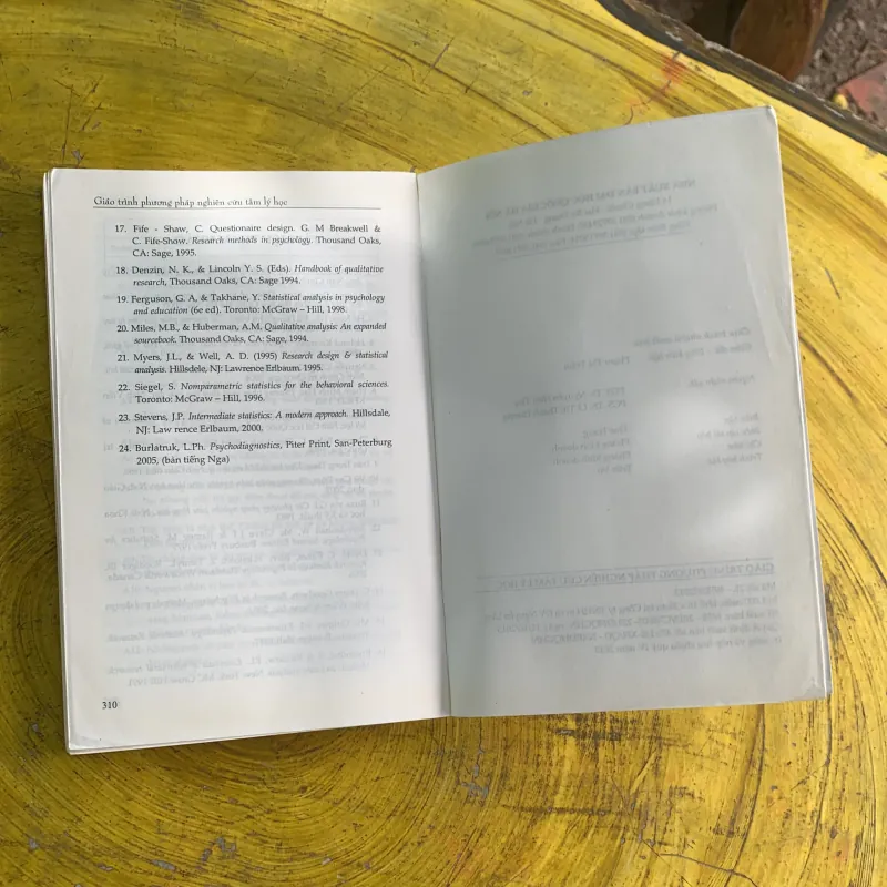 GIÁO TRÌNH PHƯƠNG PHÁP NGHIÊN CỨU TÂM LÝ HỌC - HOÀNG MỘC LAN 937183