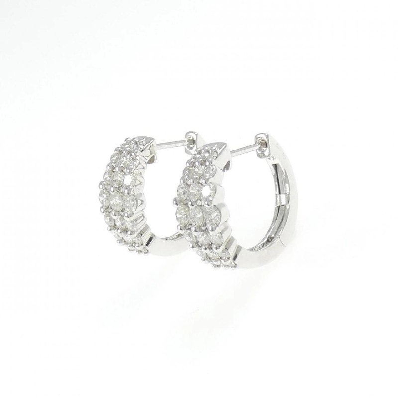 K18WG Bông tai kim cương hình vòng 1.00CT - Hàng hiệu Chính hãng 874237