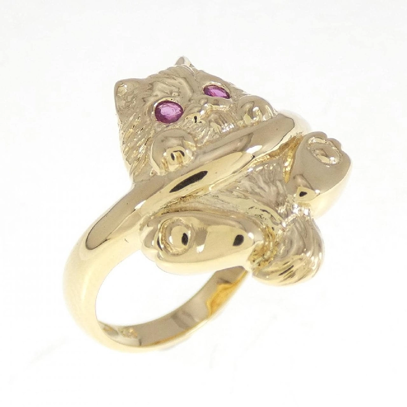 Nhẫn ruby K18YG hình mèo 673503