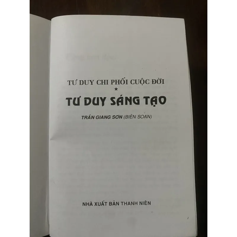 Tư duy chi phối cuộc đời - Tư duy sáng tạo-Trần Giang Sơn 1035309