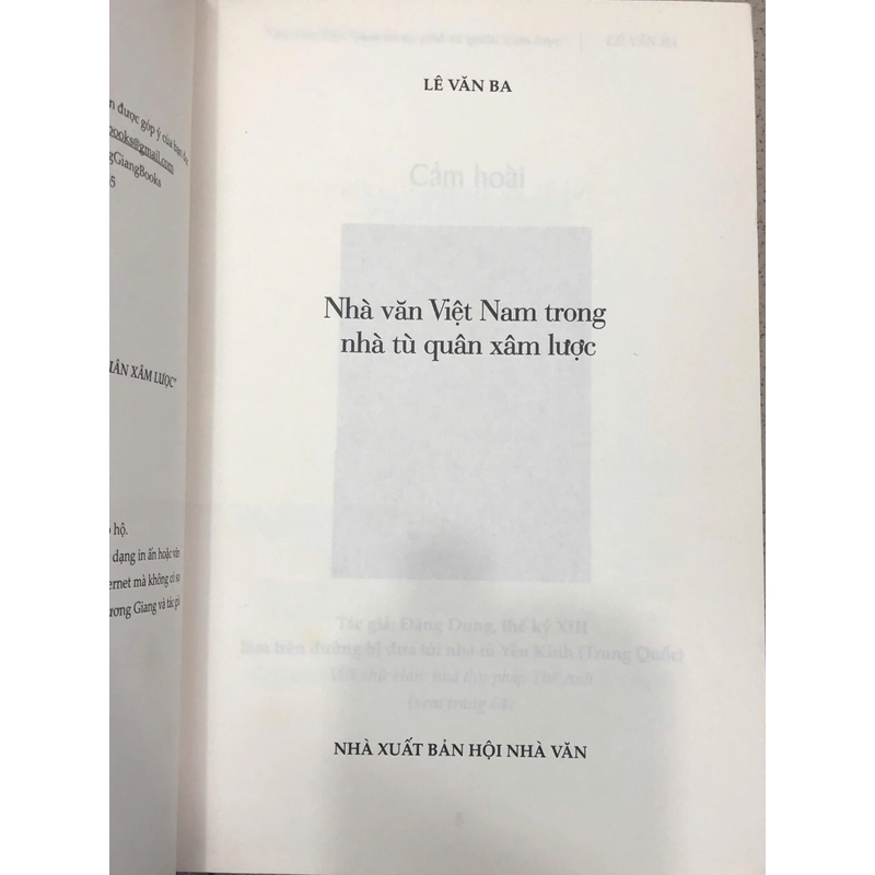 NHÀ VĂN VIỆT NAM TRONG NHÀ TÙ QUÂN XÂM LƯỢC - LÊ VĂN BA 454010