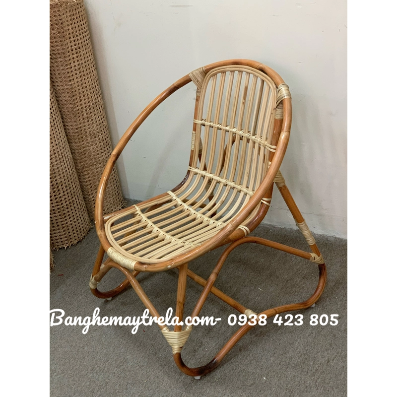 Ghế sò mây tự nhiên chân quỳ 526214