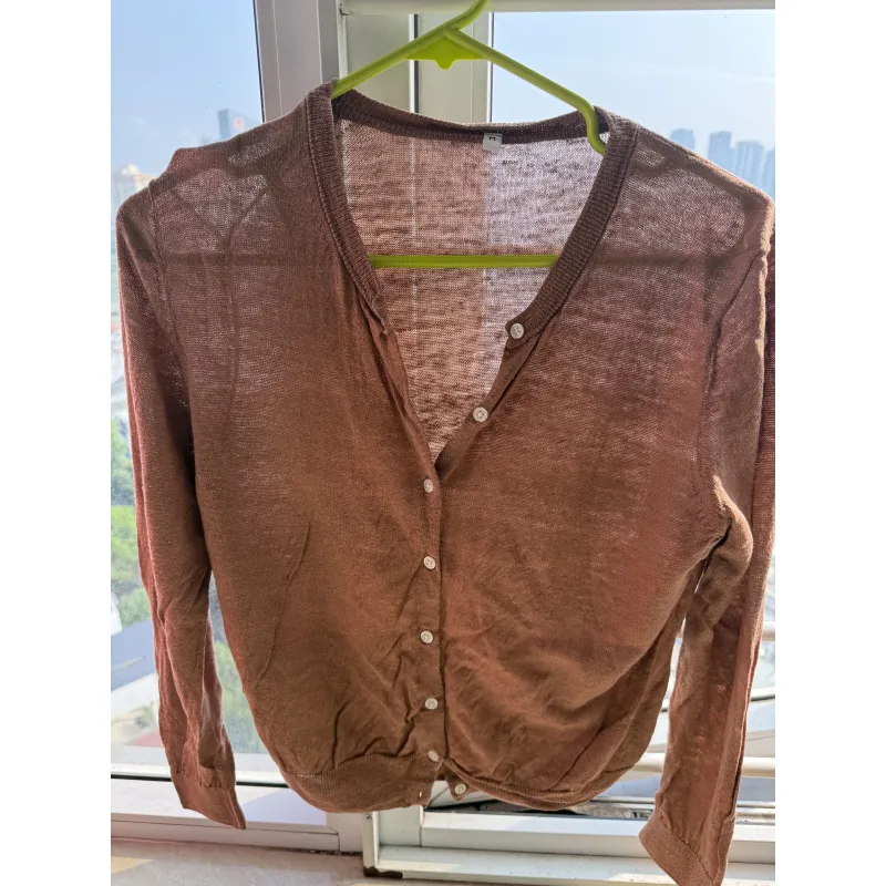 Combo 3 áo cardigan linen của MUJI 1025639