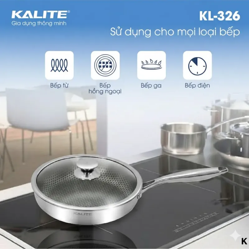 💎 KL-326 – Chảo inox 3 lớp Triply, bền bỉ, an toàn cho sức khỏe 783382