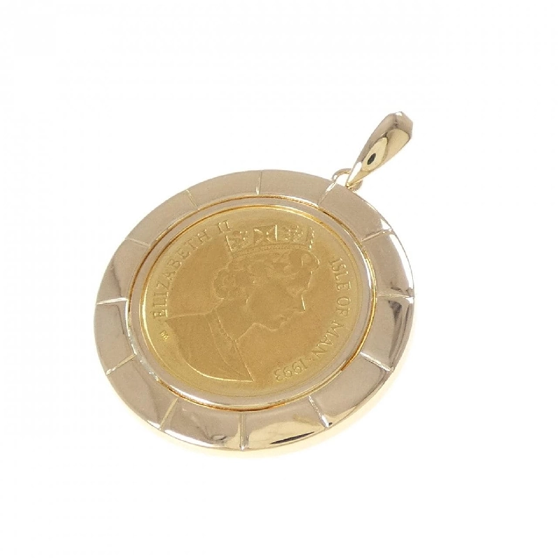 K18YG(枠) Mặt dây chuyền đồng xu - Hàng hiệu Authentic 864140