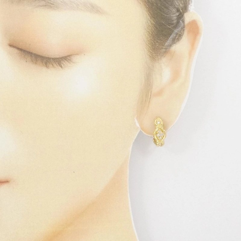 K18YG Bông tai/Khuyên tai kim cương 0.20CT - Hàng hiệu Chính hãng 872987