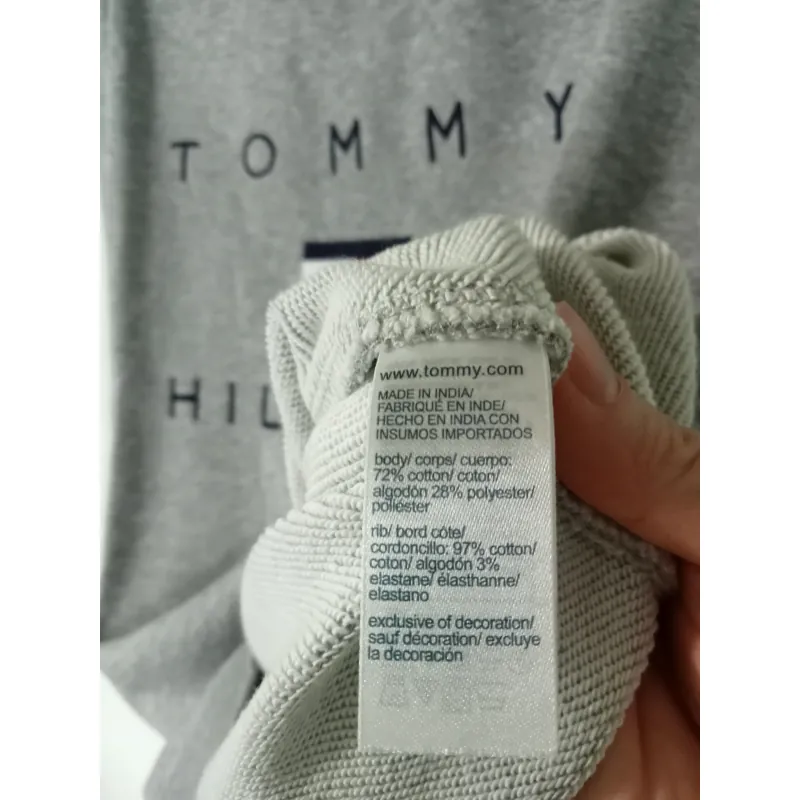 Áo sweater Tommy Hilfiger thêu chữ & logo màu xám 719765