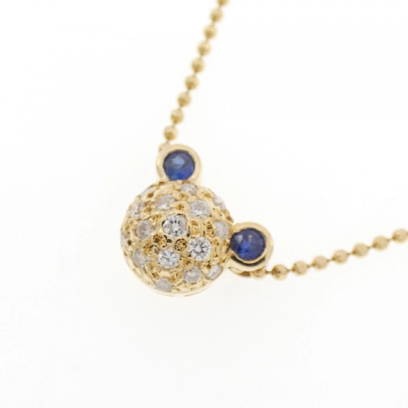 K18YG Pave Sapphire Necklace 0.12CT - Hàng hiệu Chính hãng 857883