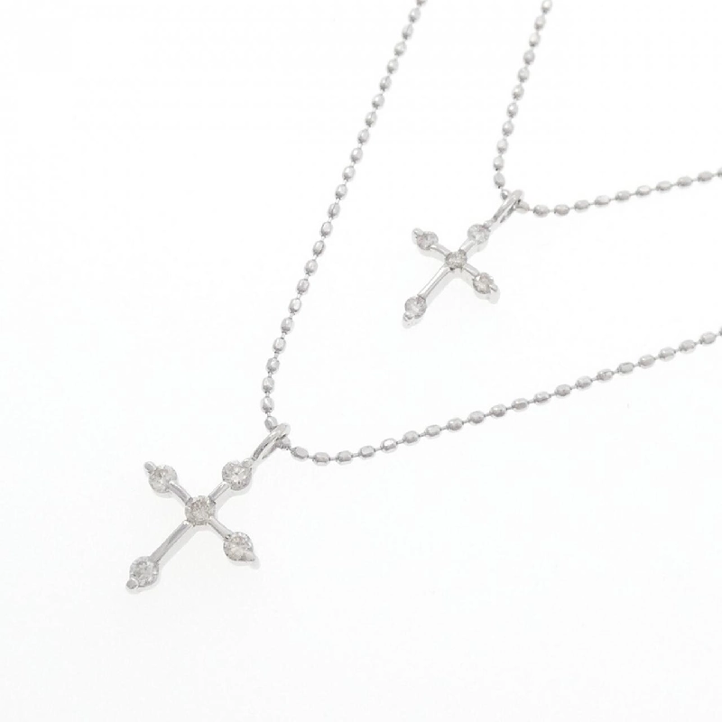 K18WG Dây chuyền kim cương chéo 0.15CT - Hàng hiệu Chính hãng 858544