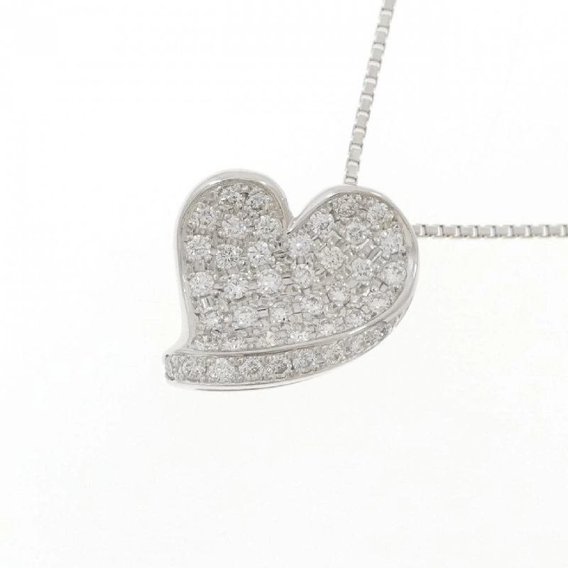 K18WG Dây chuyền kim cương hình trái tim Pavé 0.70CT - Hàng hiệu Chính hãng 864717