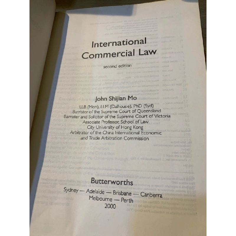 INTERNATIONAL COMMERCIAL LAW (2nd Edition) - John MO 187737