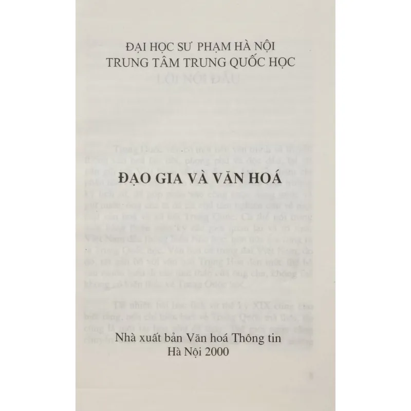Đạo gia và văn hoá 790999