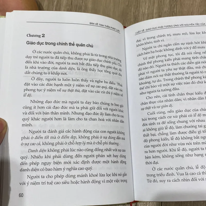 BÀN VỀ TINH THẦN PHÁP LUẬT, MONTESQUIEU, bản bìa cứng (XB 2006) 1028977
