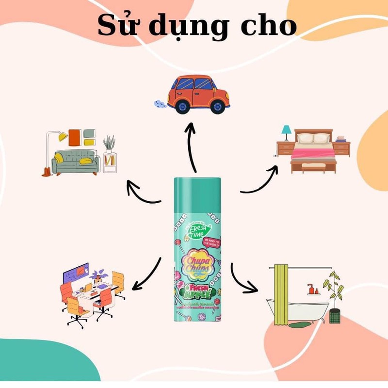 ❤️XỊT THƠM THÒNG - KHỬ MÙI CHUPA CHUPS 450ML THÁI LAN 136603