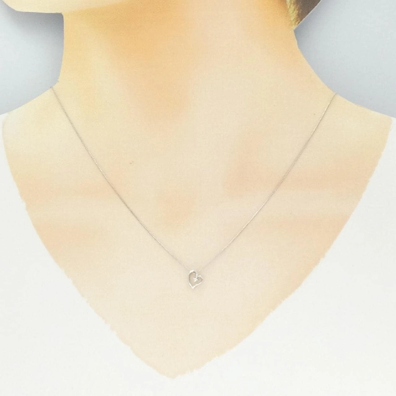 K18WG Dây chuyền kim cương hình trái tim 0.01CT - Hàng hiệu Chính hãng 863802