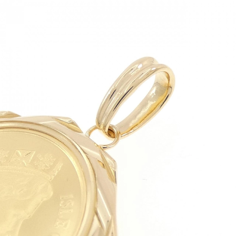 K18YG(枠) Đồng xu mặt dây chuyền - Hàng hiệu Authentic 870910