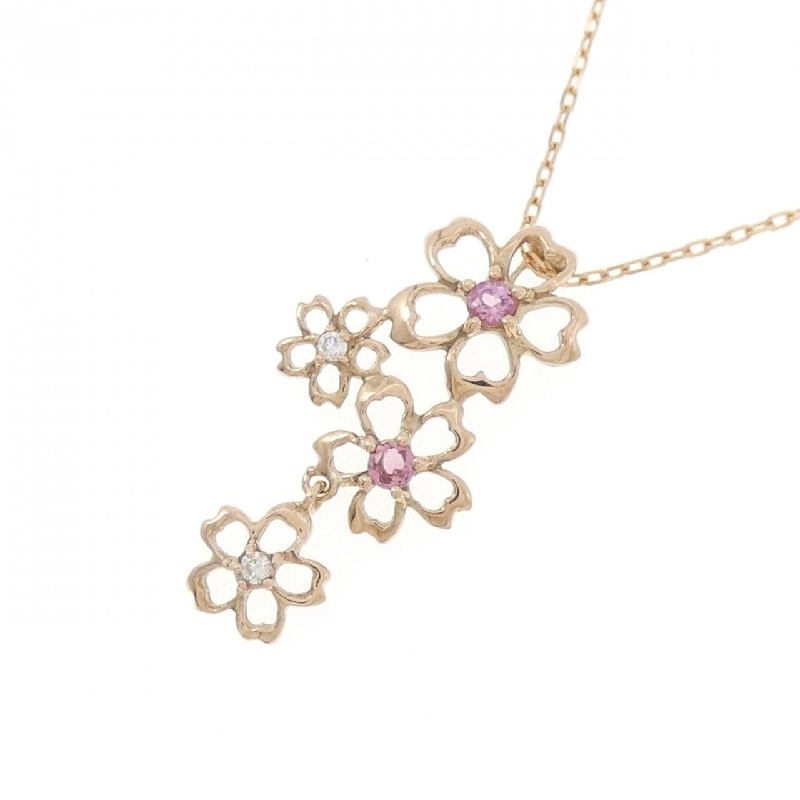 K18PG Hoa Tourmaline Dây Chuyền - Hàng hiệu Chính hãng 863700