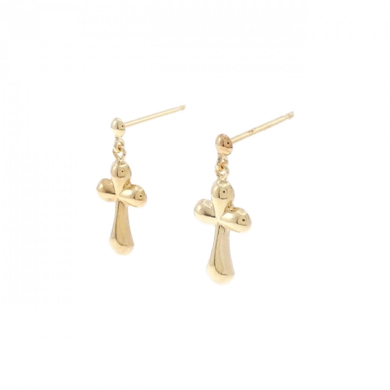 K18YG Bông tai hình chữ thập - Hàng hiệu Chính hãng 871489