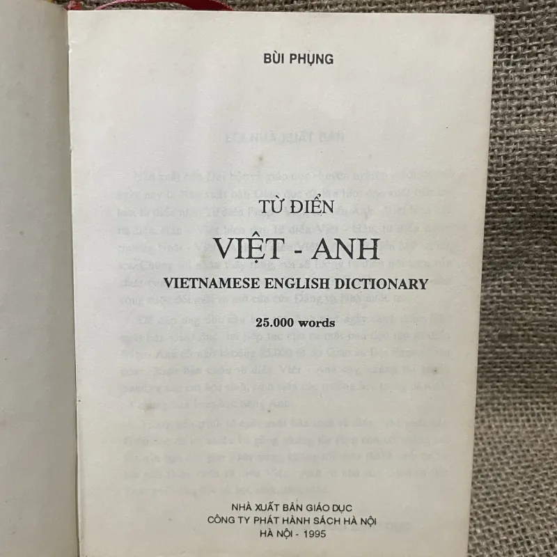 BÙI PHỤNG - TỪ ĐIỂN  VIỆT - ANH VIETNAMESE ENGLISH DICTIONARY 748223