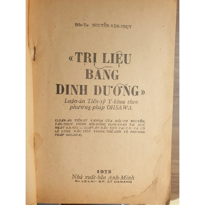 Trị liệu bằng dinh dưỡng phương pháp Ohsawa (sách xưa quá đẹp, 1973) 475805