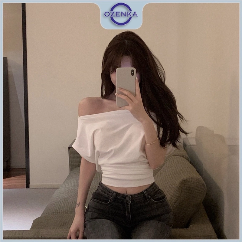 (CÓ ẢNH THẬT) Thanh lý Áo kiểu lệch vai croptop size S 505679