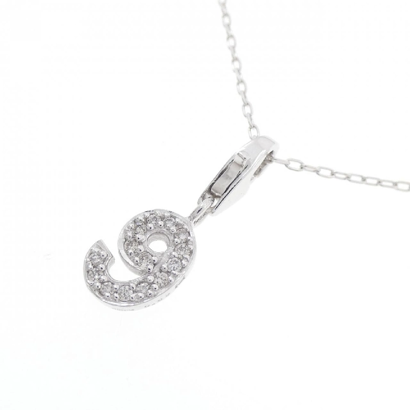 K18WG Số 9 Dây chuyền kim cương 0.09CT - Hàng hiệu Chính hãng 862041