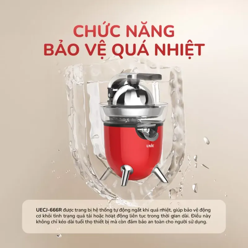 💛 UNIE UECJ-666R – Máy vắt cam điện công suất 100W, tiện lợi mỗi sáng 785590