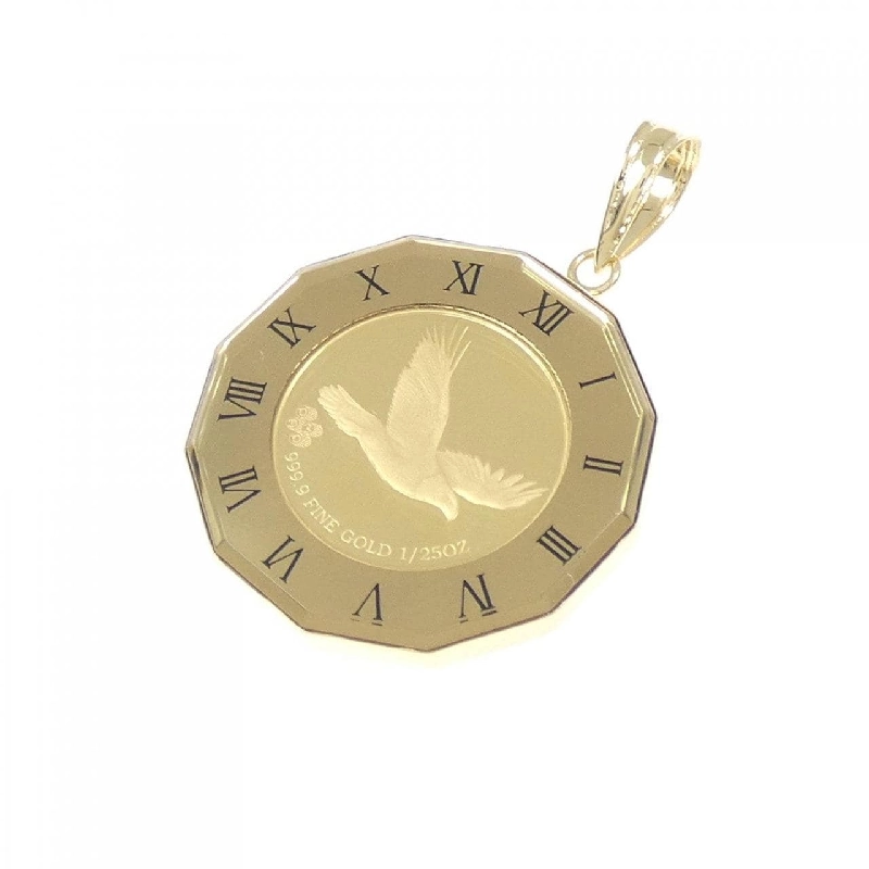 K18YG(枠) Đồng xu mặt dây chuyền - Hàng hiệu Authentic 866320