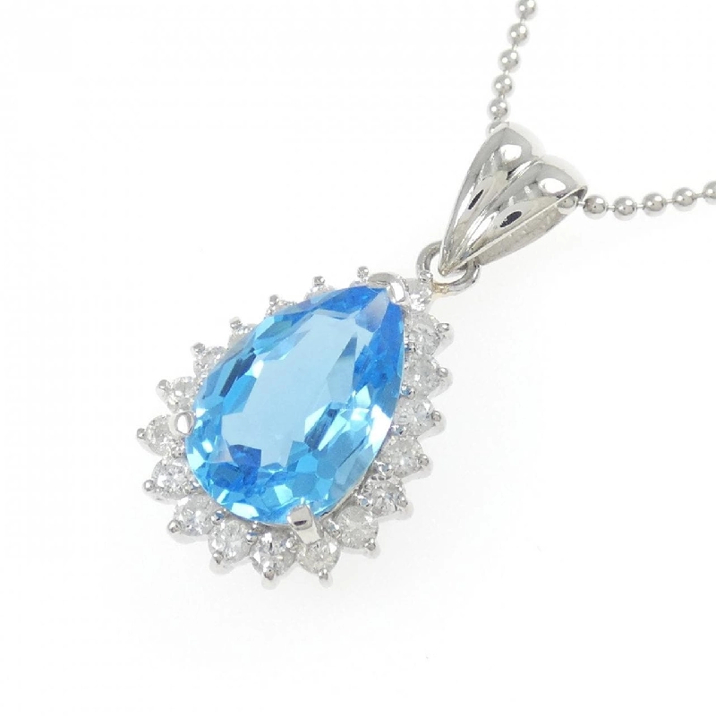 Dây chuyền Blue Topaz PT900/PT850 3.54CT - Hàng hiệu Chính hãng 857853