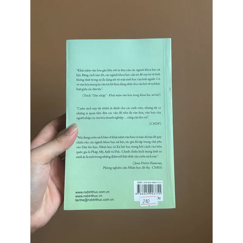Khái Niệm Văn Hoá Trong Khoa Học Xã Hội (NXB Tri Thức) - Denys Cuche ,  Lê Minh Tiến dịch 731609
