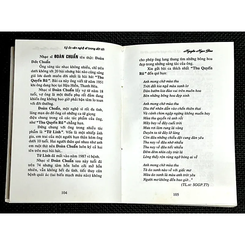 KÝ ỨC VĂN NGHỆ SĨ TRONG ĐỜI TÔI 1002975