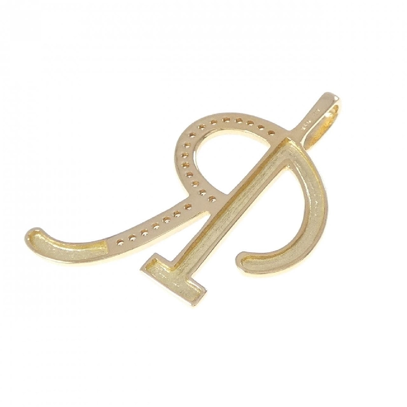 K18YG Chữ cái R Mặt dây chuyền kim cương 0.15CT - Hàng hiệu Chính hãng 870199