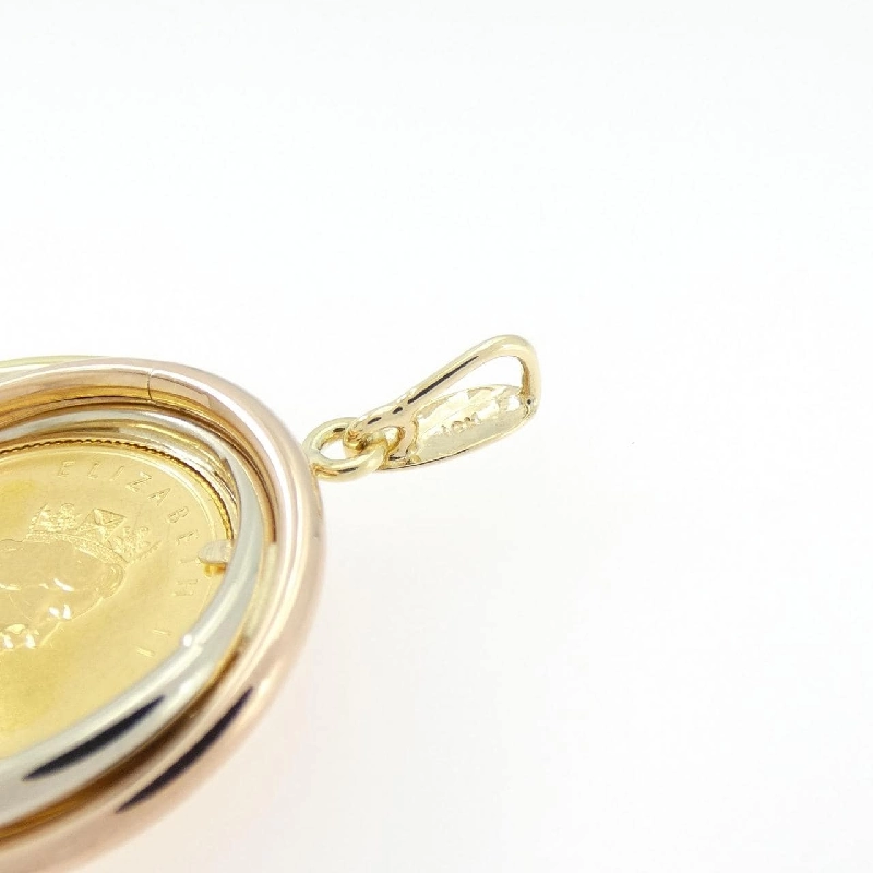 Mặt dây chuyền đồng xu 18K ba màu (khung) - Hàng hiệu Authentic 869622