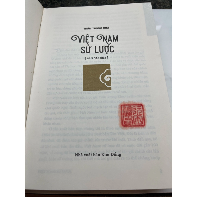 Việt Nam sử lược Trần Trọng Kim bản đặc biệt có chữ ký mộc triện 552469