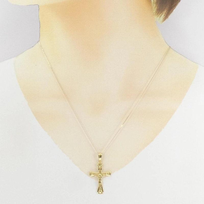 K18YG Dây chuyền hình chữ thập - Hàng hiệu Chính hãng 859816