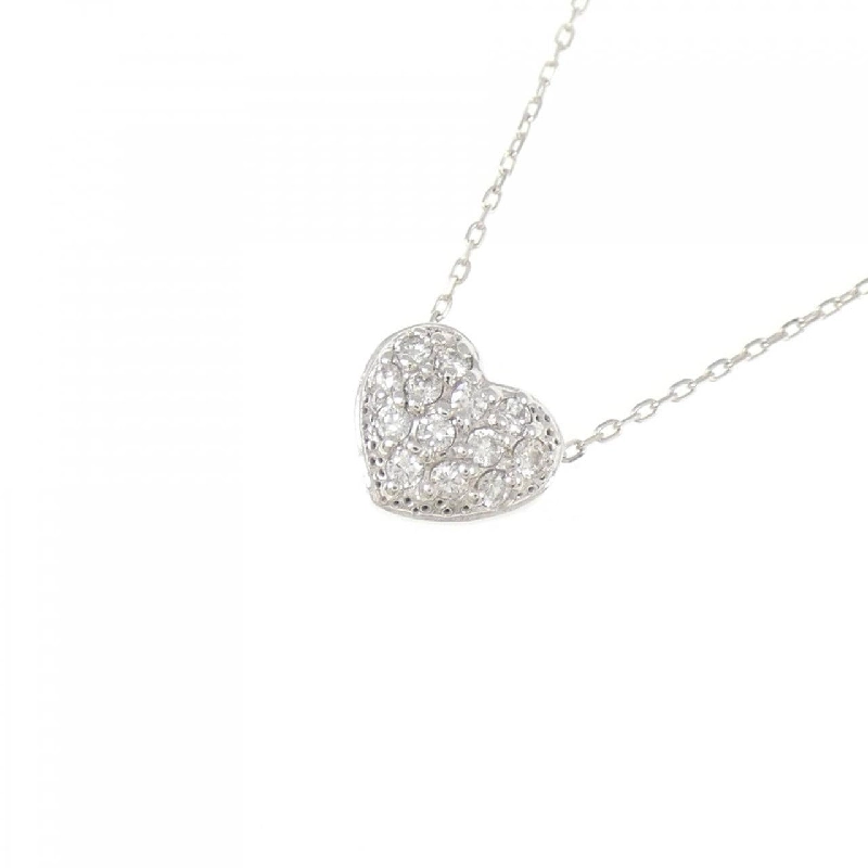 K18WG Pave Heart Diamond Necklace 0.10CT - Hàng hiệu Authentic 856664