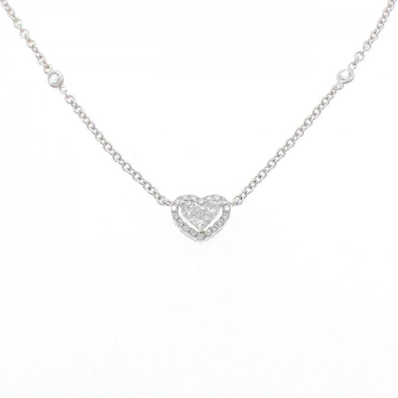 Dây chuyền kim cương hình trái tim 750WG - Hàng hiệu Authentic 856170